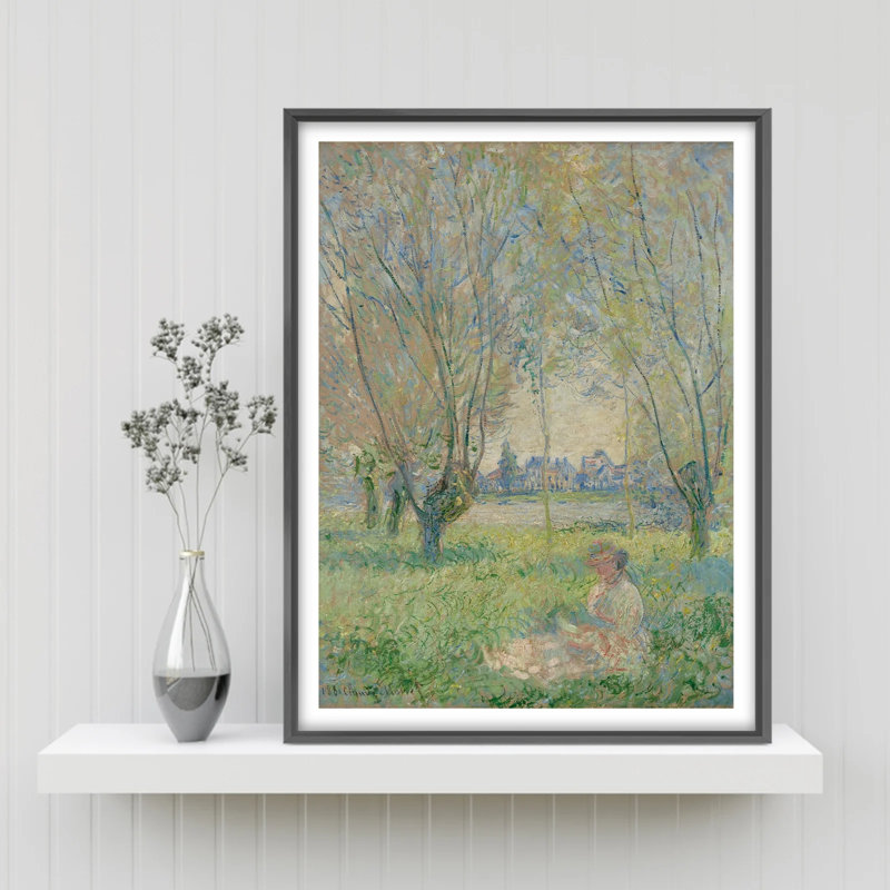 Forêt d'automne, art mural, reproduction de paysage avec tapis, prêt à être suspendu pour le salon, H 10 po x l 8 po