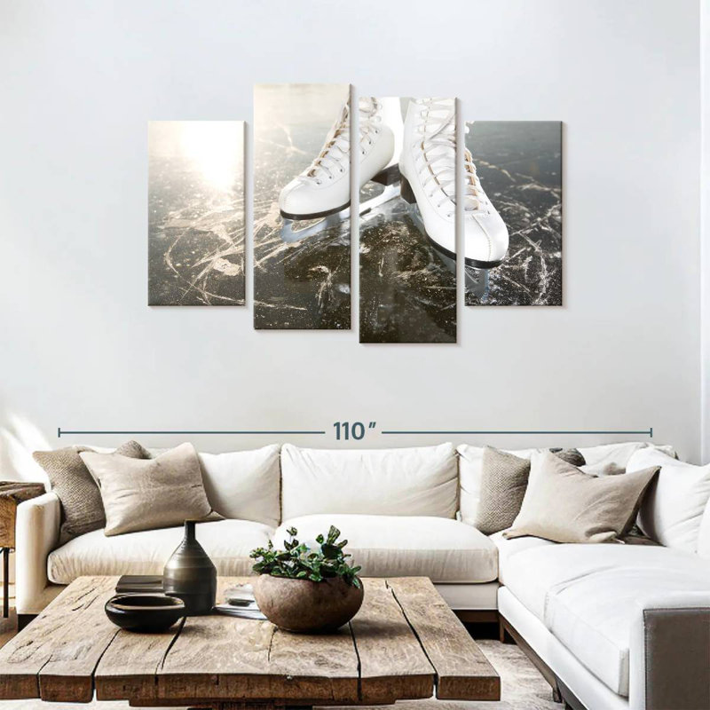Sireci White Ice Skating Shoes, 48" H x 75" W