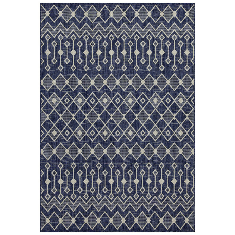 Sunshine Indoor/Outdoor Area Rug, Blue, Rectangle 7'10" x 10'3"