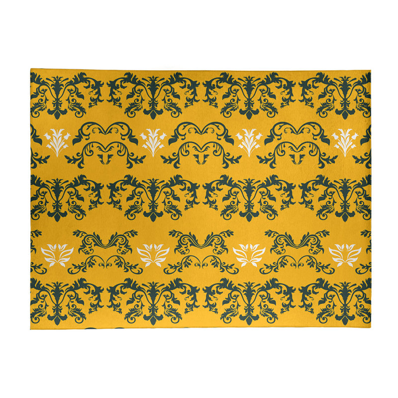 Damask Indoor Rug, Rectangle 5' x 7'