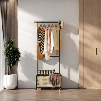 Imported Ash & Rattan Coat Rack  Design