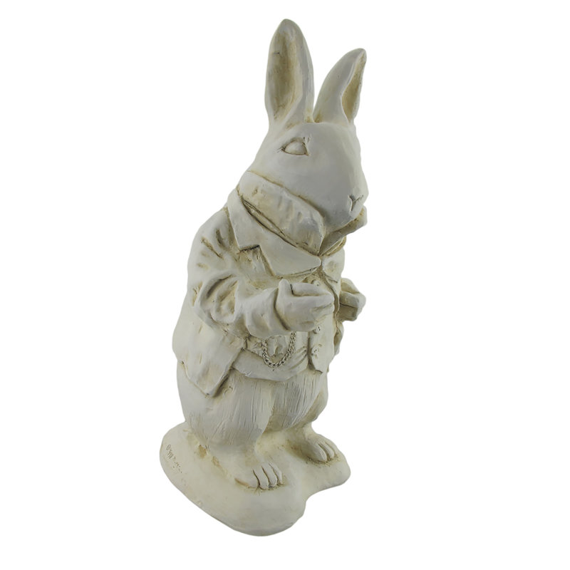 White Resin Rabbit Garden Statue for Indoor/Outdoor Use