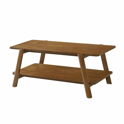 Mid-Century Modern Wood Shelf Coffee Table