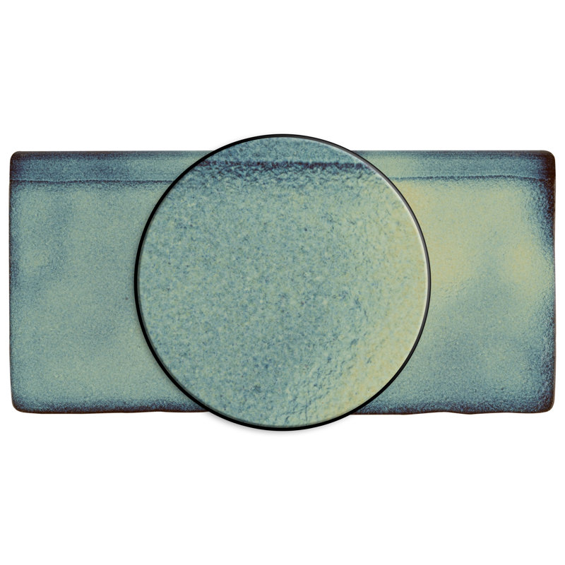 Antic Special 6" x 3" Ceramic Bullnose Tile Trim in Agua Marina