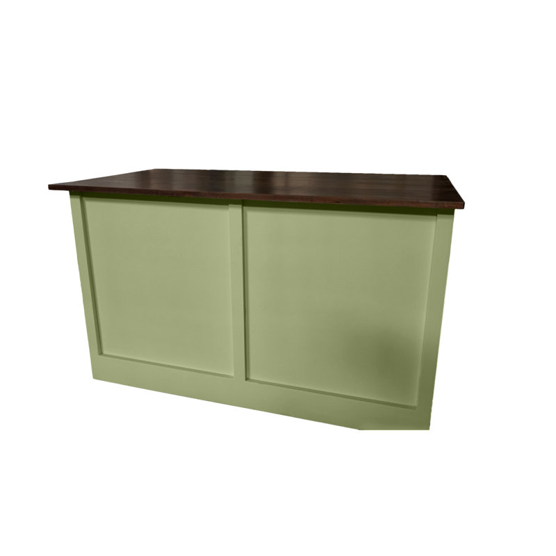 Modern 50" Solid Wood Kitchen Island with trash bin compartment and extra storage, Summer Sage