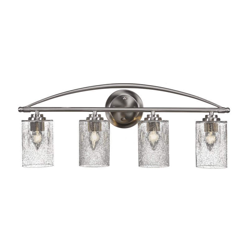 Éclairage pour meuble-lavabo 4 lumières Albreda, Bulle transparente, Granite noir