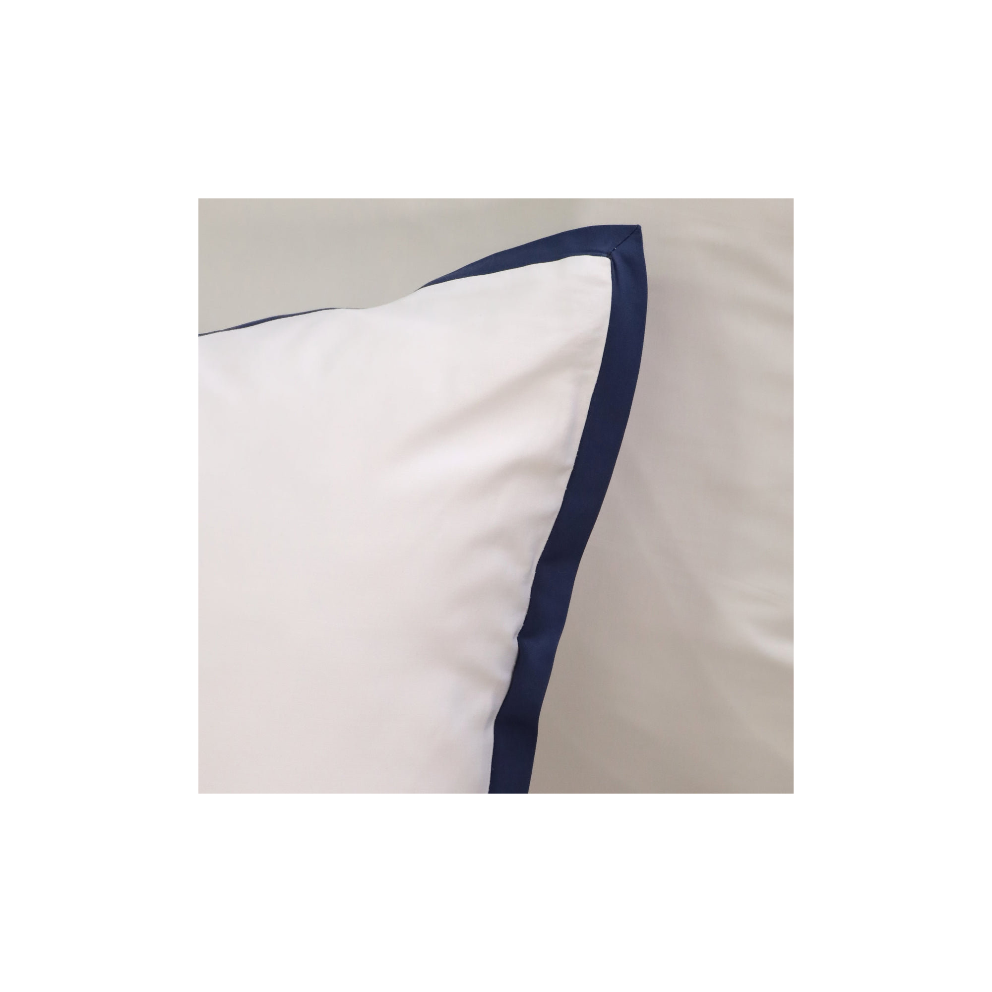 Langston Rayon From Bamboo Duvet Cover Set, White/Navy, Twin Duvet Cover +  1 Standard Sham