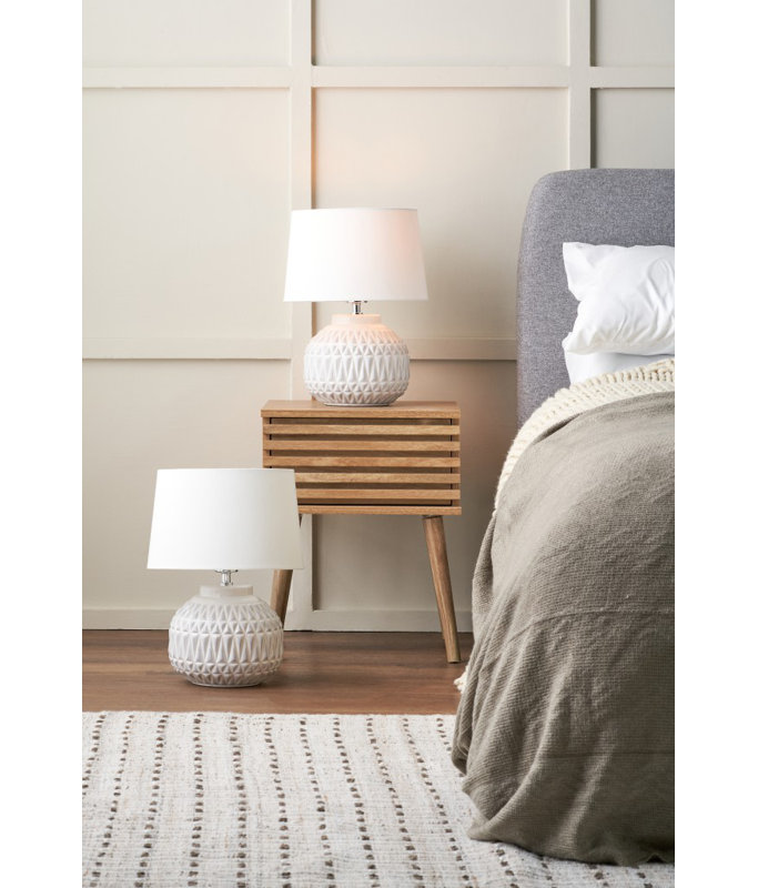 Afanasijs Ceramic Table Lamp, Cream, Cream