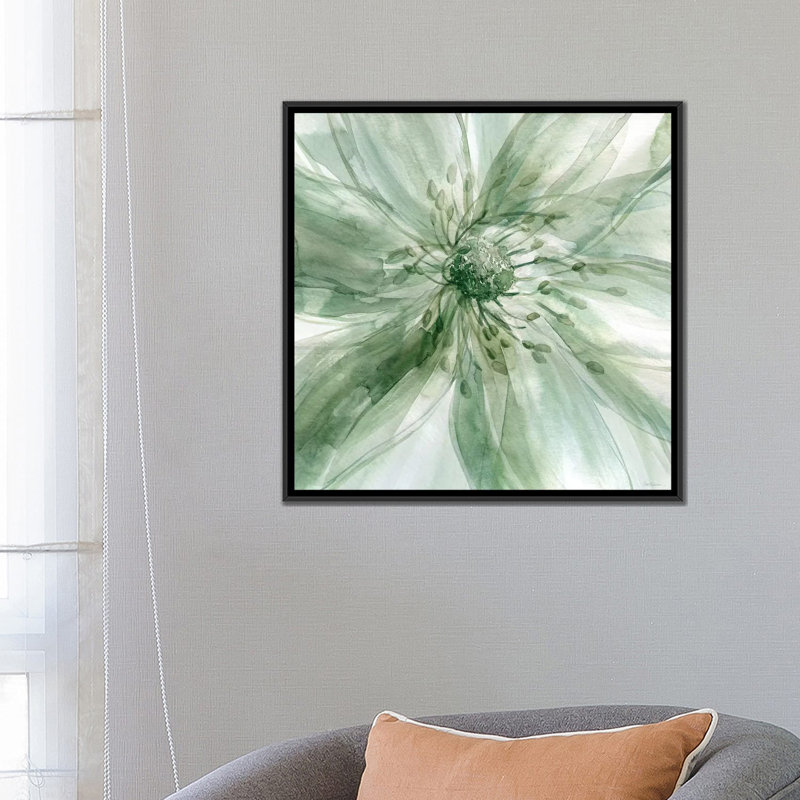«Macro Sage Flower», impression sur toile, H 37 po x l 37 po x P 1,5 po, Toile avec cadre noir, Pas de tapis