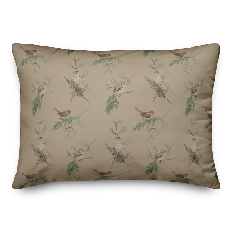 Floral Throw Pillow, Brown