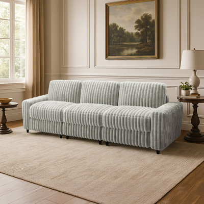 Lirien Furry Channel Fabric Down-Filled Sofa