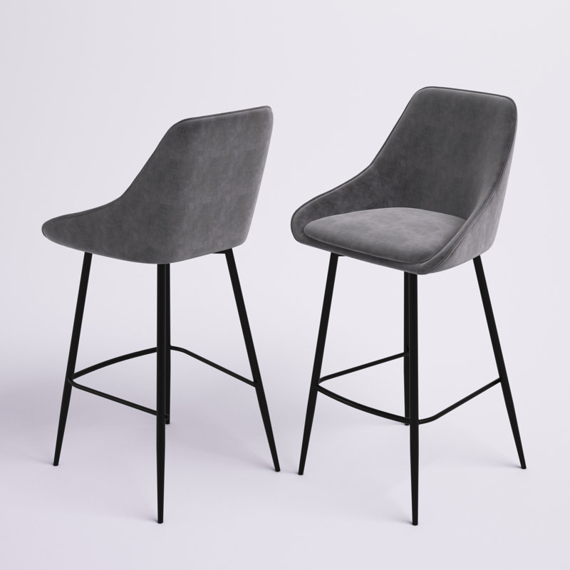 Tabouret Layken, Tabouret de comptoir (siège d'une hauteur de 26 p, Gris foncé