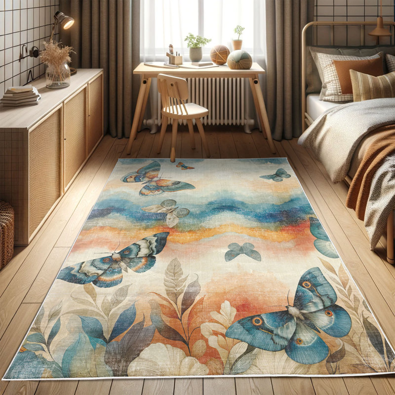 Machine Printed 177cm X 122cm Area Rug