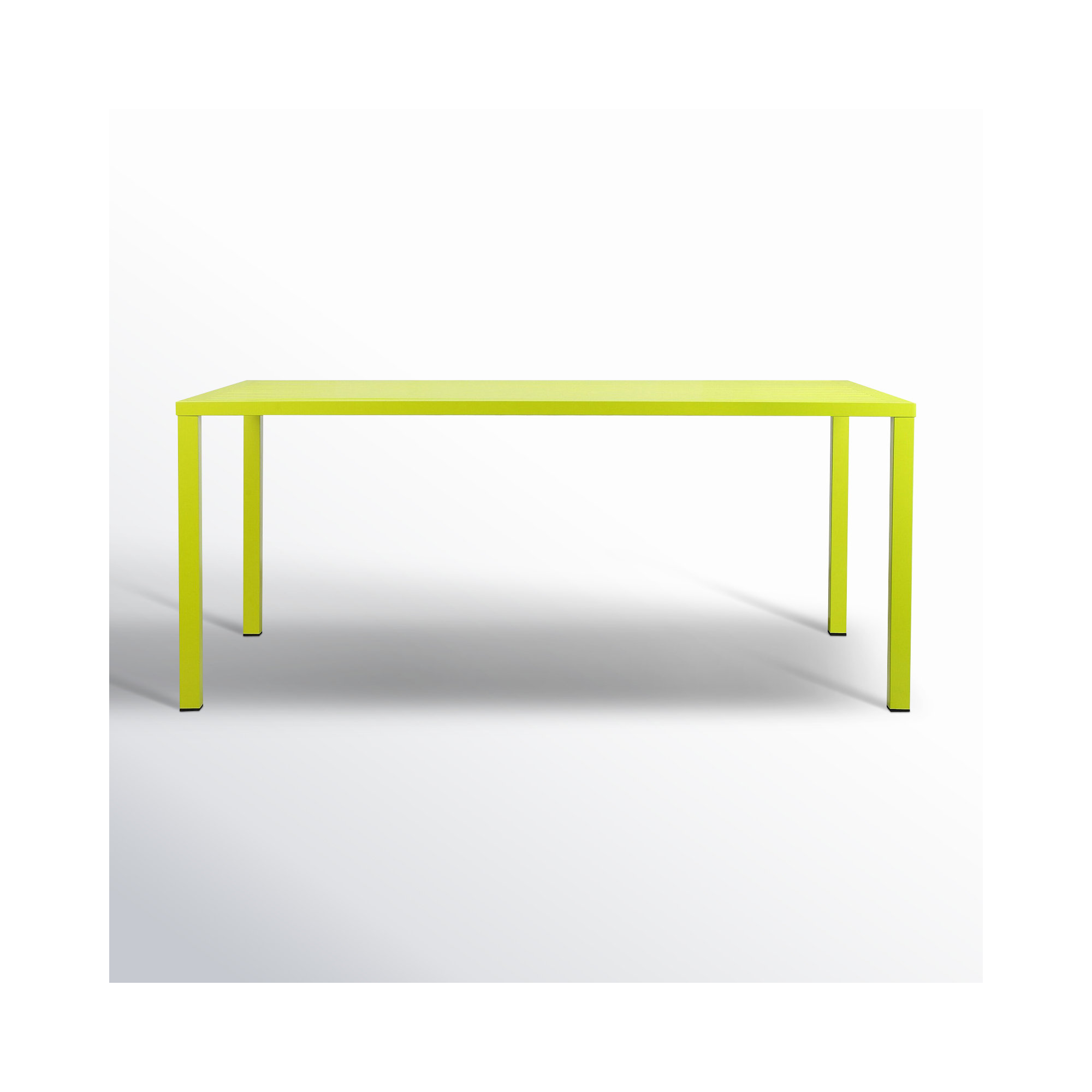Andi 71'' Metal Outdoor Dining Table, Light Green