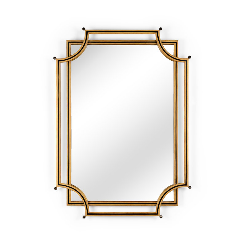 London Flat Metal Wall Mirror, Gold