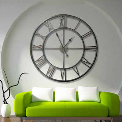 Horloge murale en fer Balliol - Horloge décorative en métal pour la maison et le bureau