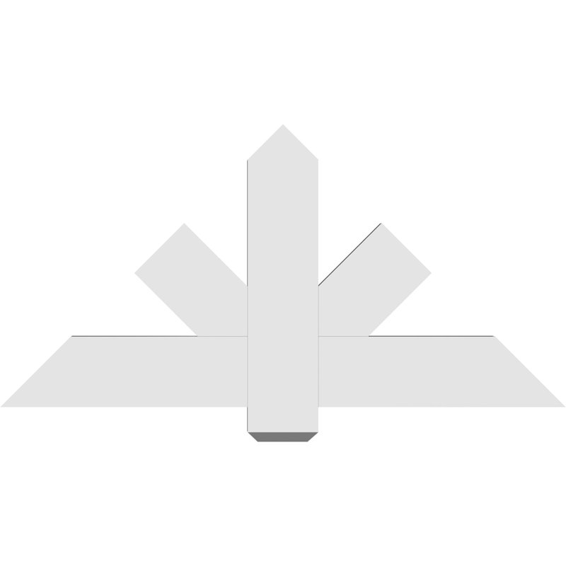 Support de pignon en PVC de qualité architecturale Kennewick, H 24 po x l 48 po (pas: 12/12), P 2 po x F 6 po