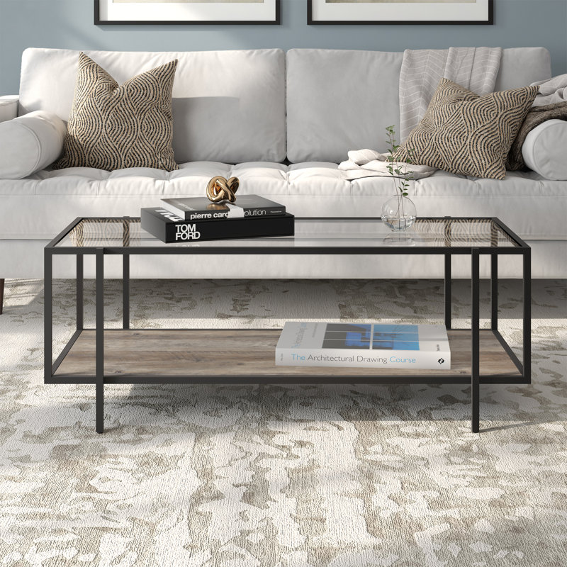 Table basse avec rangement Halesworth, Chêne gris