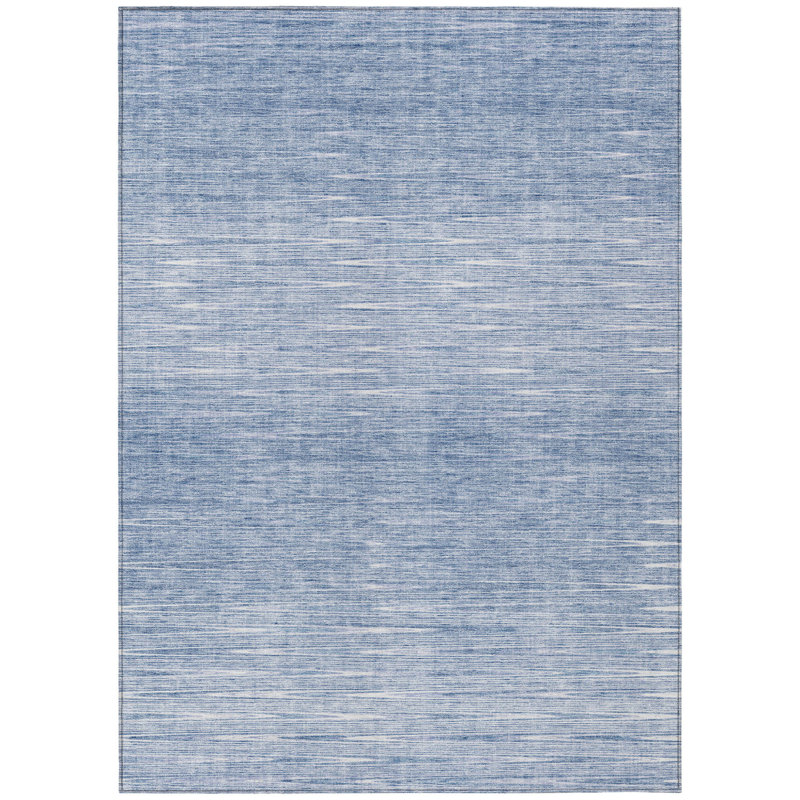 Tapis extérieur lavable abstrait bleu et bleu 8 pi x 10 pi Denim