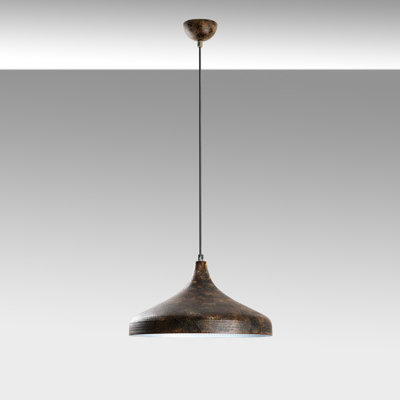 Antiquation Metal Chandelier, Adjustable Height 22-46.5 inches | Ø14.2 inches Base Plate, 35.4 inches Cable | 1 x E27 Socket (Max 40W) - Elegant Lighting Fixture for Dining Room, Living Room & Entryway, IP20 Rated