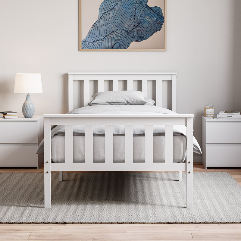 Solid Wood Bed, Single (3'), White