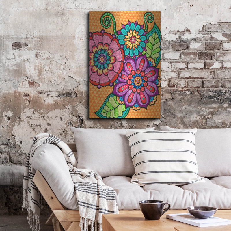 «Lark Manor» «Bright Bold Blooms 6» par Hello Angel, art mural en métal