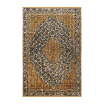 Tapis jaune à motif cachemire