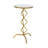 Middlet Metal Quatrefoil Design Side End Copper Gold Accent Table with Mirrored Glass Top