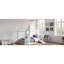 Lit simple avec glissade, bande lumineuse en boule, lit plateforme en bois avec façade, panneau d'ameublement amusant - bleu-133682874
