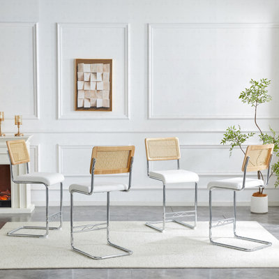 Natural rattan Dining Chairs 4-piece set