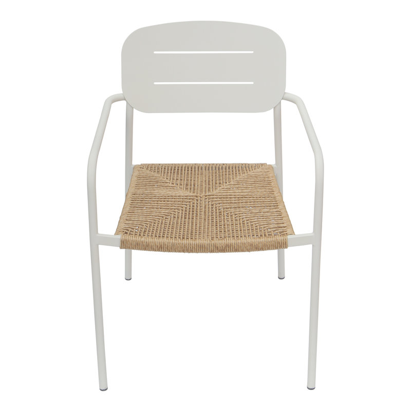 Moshi Patio Dining Armchair, White/Brown