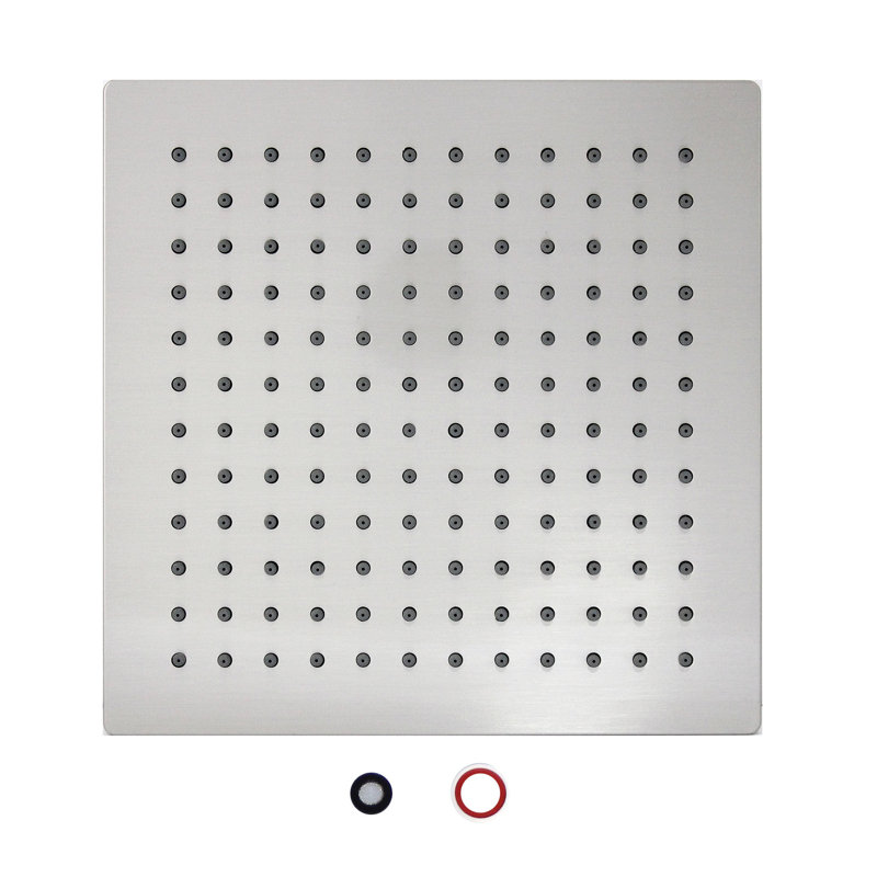 Pomme de douche carrée 1,7 GPM, Nickel satiné