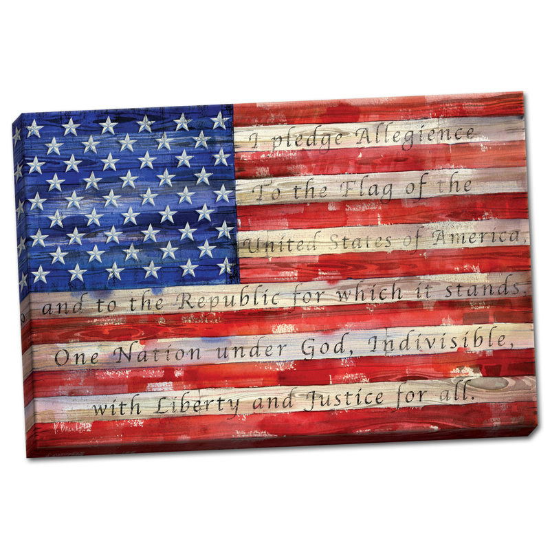 « all american flag i », impression, H 12 po x l 18 po x P 1,5 po, Toile tendue
