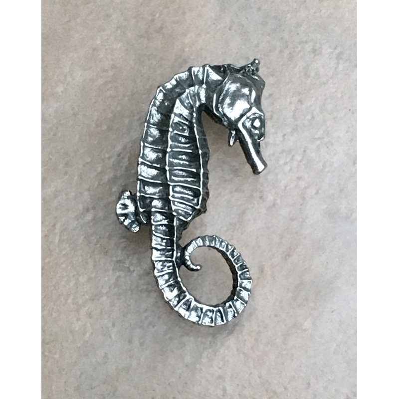 Poignée fantaisie hippocampe 2 5/8 "Tropical, Brillant