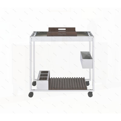 Lisses Chrome Finish Serving Cart by Latitude Run