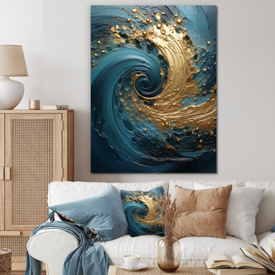 Décoration murale Golden Emerald Surge I - Spirales abstraites