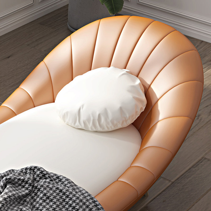 Chaise longue rembourrée Modern, Beige / orange