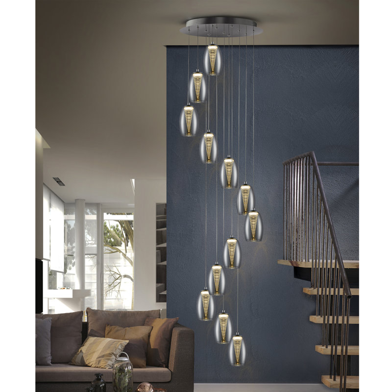 Boerner 12 - Light Chrome LED Cluster Pendant