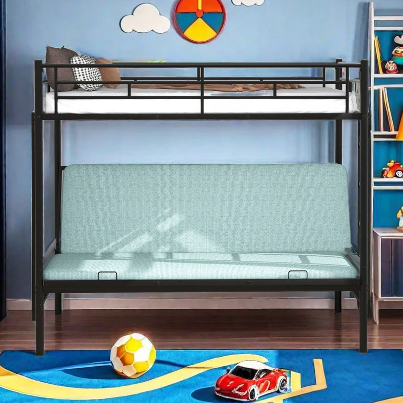 Lit superposé simple au-dessus d'un lit double Ampelia Kids