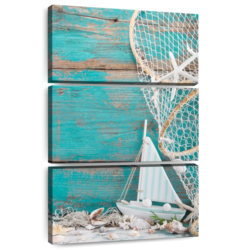 Aletra Seashells And Sailboat, 32" H x 20" W