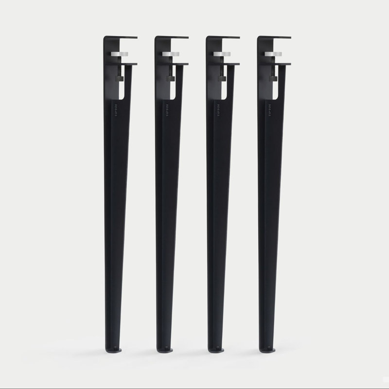 Tiptoe Steel Table Legs, Graphite Black