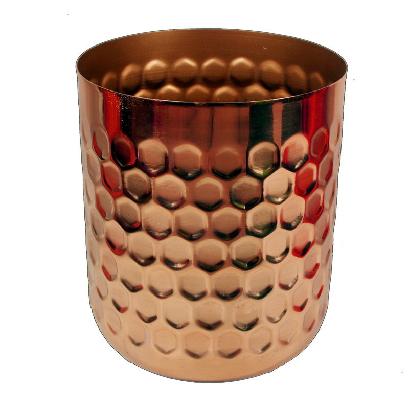 Concepcion Handmade Metal Cachepot, Copper
