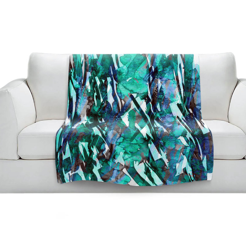 Couverture sherpae turquoise doux bouquet de bouquet de givre, l 51 po x L 60 po