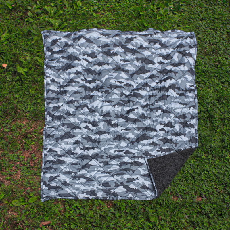 Coleman Water Resistant Indoor/Outdoor Reversible Throw 50x70 - Nylon and Sherpa Diamond Quilted - Picnic, Beach, Camping Essential