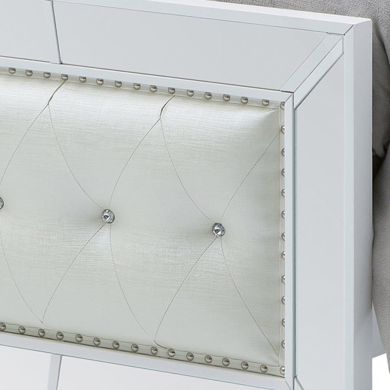 Elegant Silver Champagne Contemporary Bed