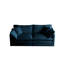 Combinaison de chenille bleue et de chaise, structure en bois massif, tissu respirant, intérieur de maison élégant à 2 places et chenille. Cadre pour la durabilité, intérieur en éponge. Choix de sièges confortables