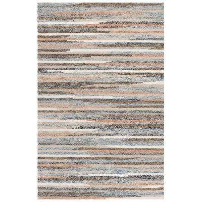 Ebony 778 Hand Tufted Wool/Cotton Abstract Rug in Rust/Beige