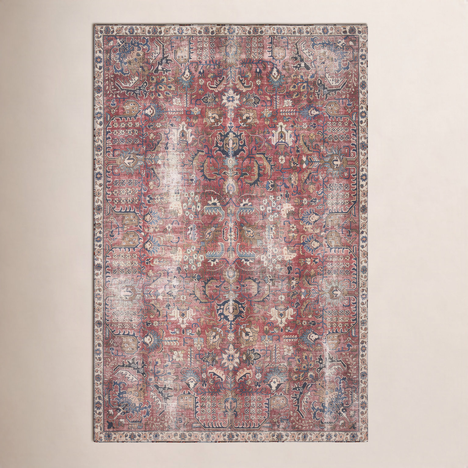 Chris Loves Julia x Loloi Jules Merlot Oriental Rug, Rectangle 7'6" x 9'6"