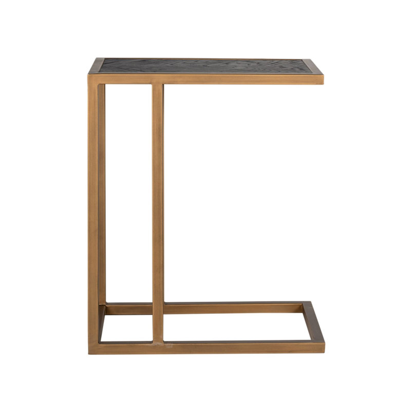 Blackbone Solid Wood Top End Table, Black