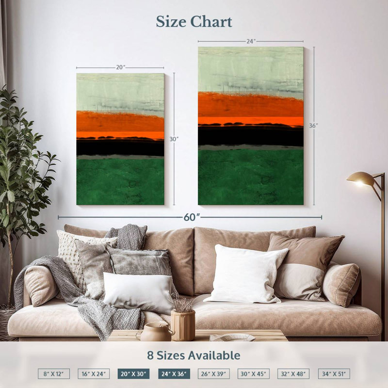 Avery Abstract Stripe Theme Orange, 36" H x 24" W